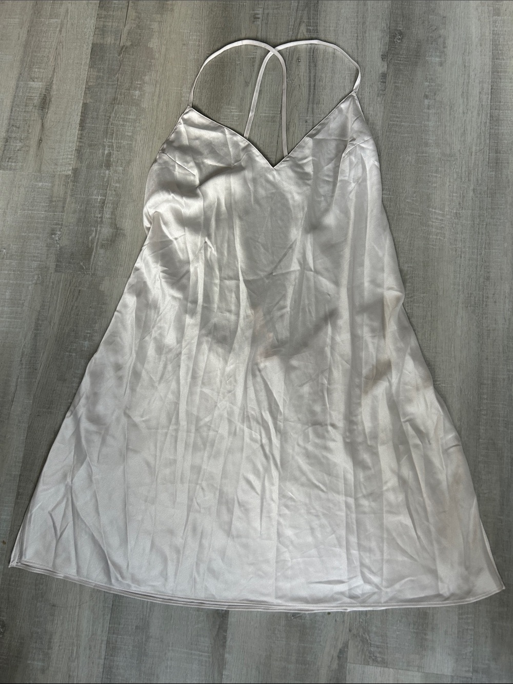 Victoria's Secret Satin Slip Chemise in Ivory White